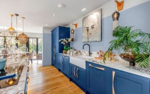 Ellesmere in Parisian Blue & Ferro in Rusted Iron Kitchen by Rever Kitchens