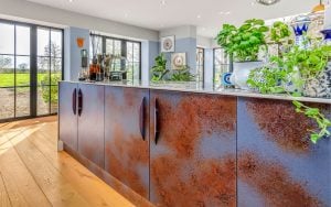 Ellesmere in Parisian Blue & Ferro in Rusted Iron Kitchen by Rever Kitchens