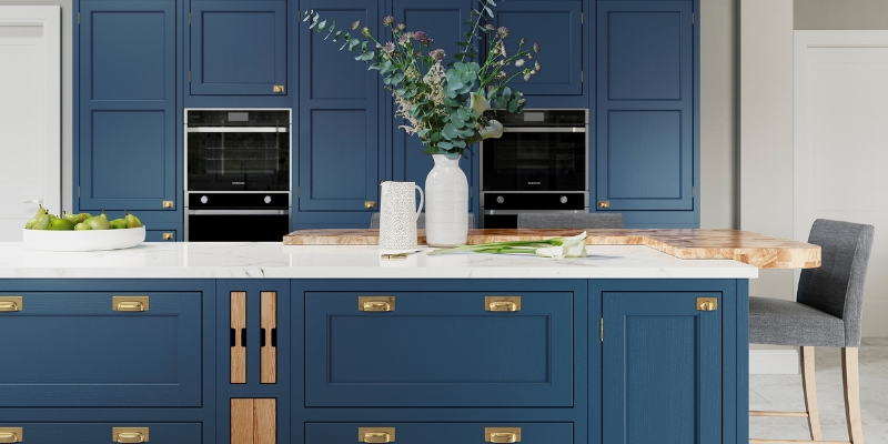 Inframe Kitchens Explained Blog | Belgravia - Parisian Blue & Stone