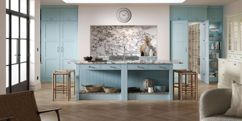Inframe Kitchens Explained Blog | Winslow - Pantry Blue and Porcelain