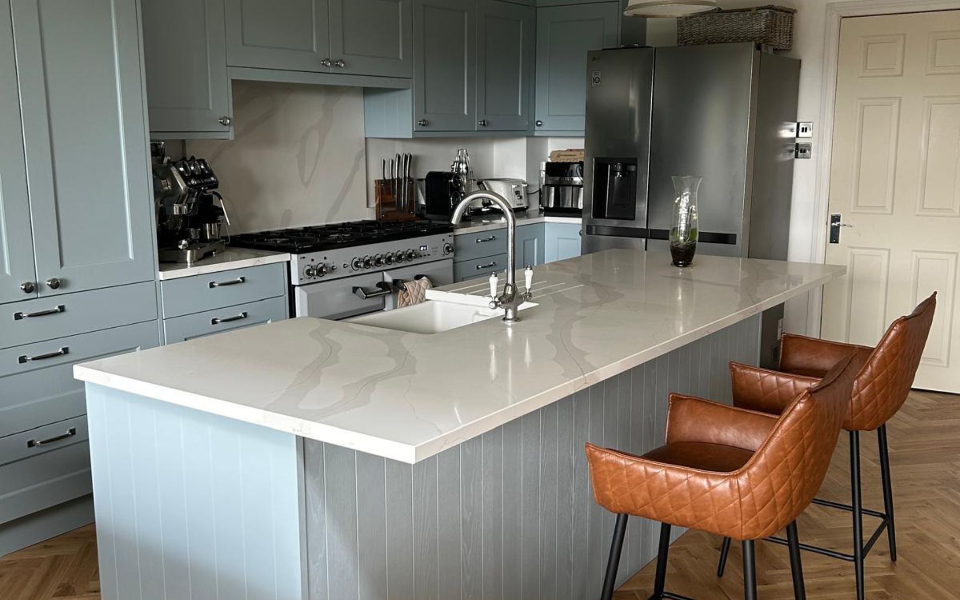 Wakefield Kitchen in Pantry Blue by Vie Home Improvements