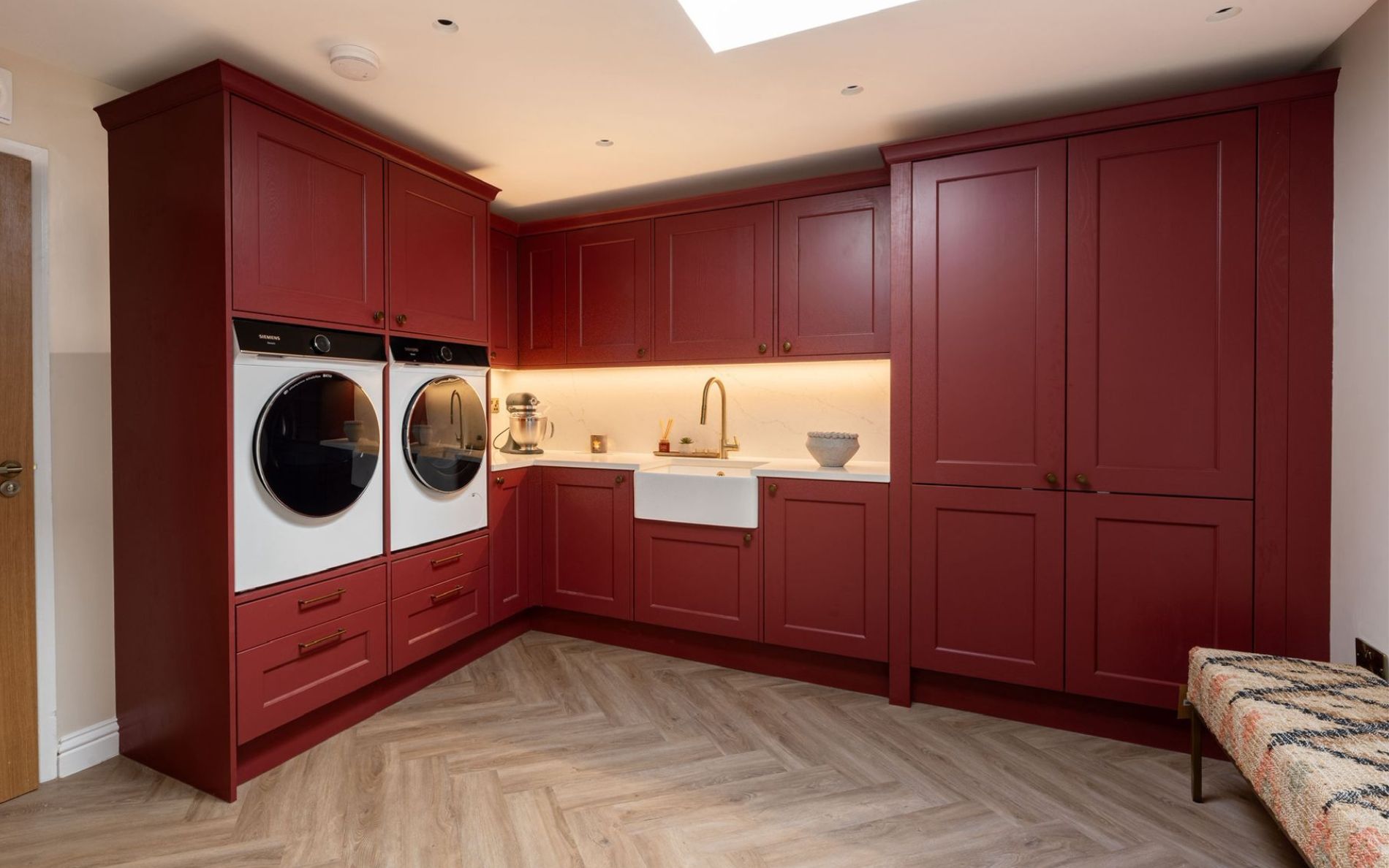 Wakefield Utility Room in Antique Red by Kitchen Ergonomics