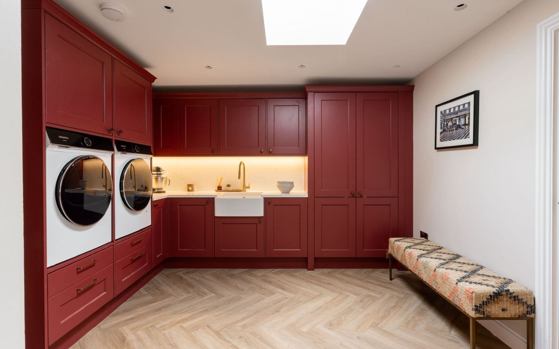 Wakefield Utility Room in Antique Red by Kitchen Ergonomics
