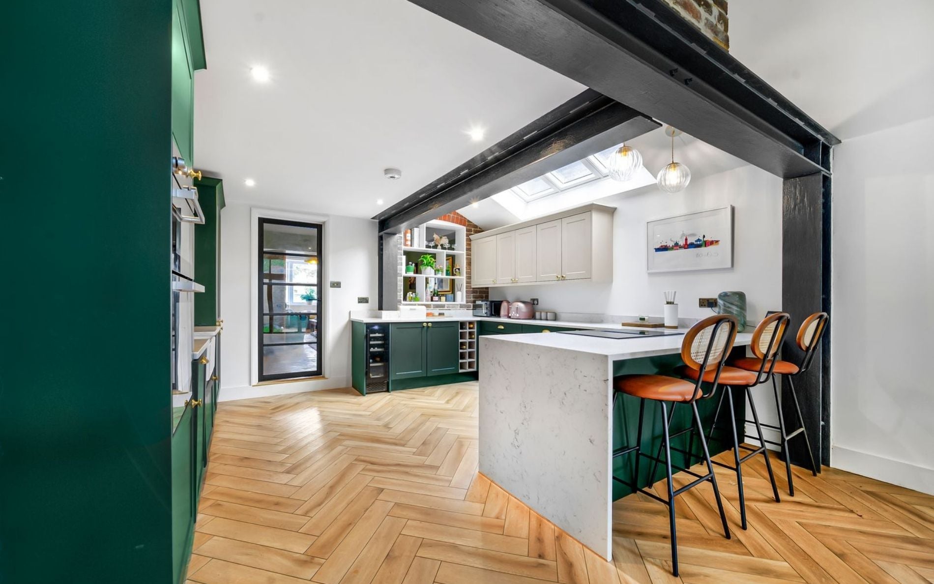 Aldana Kitchen in Deep Forest & Stone by Rever Kitchens
