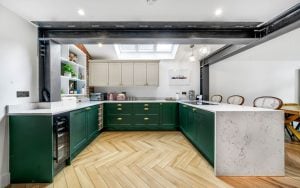 Aldana Kitchen in Deep Forest & Stone by Rever Kitchens