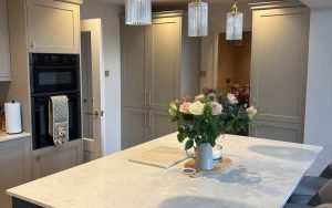 Aldana Kitchen In Stone & Heritage Green by Kitchen Lifestyle