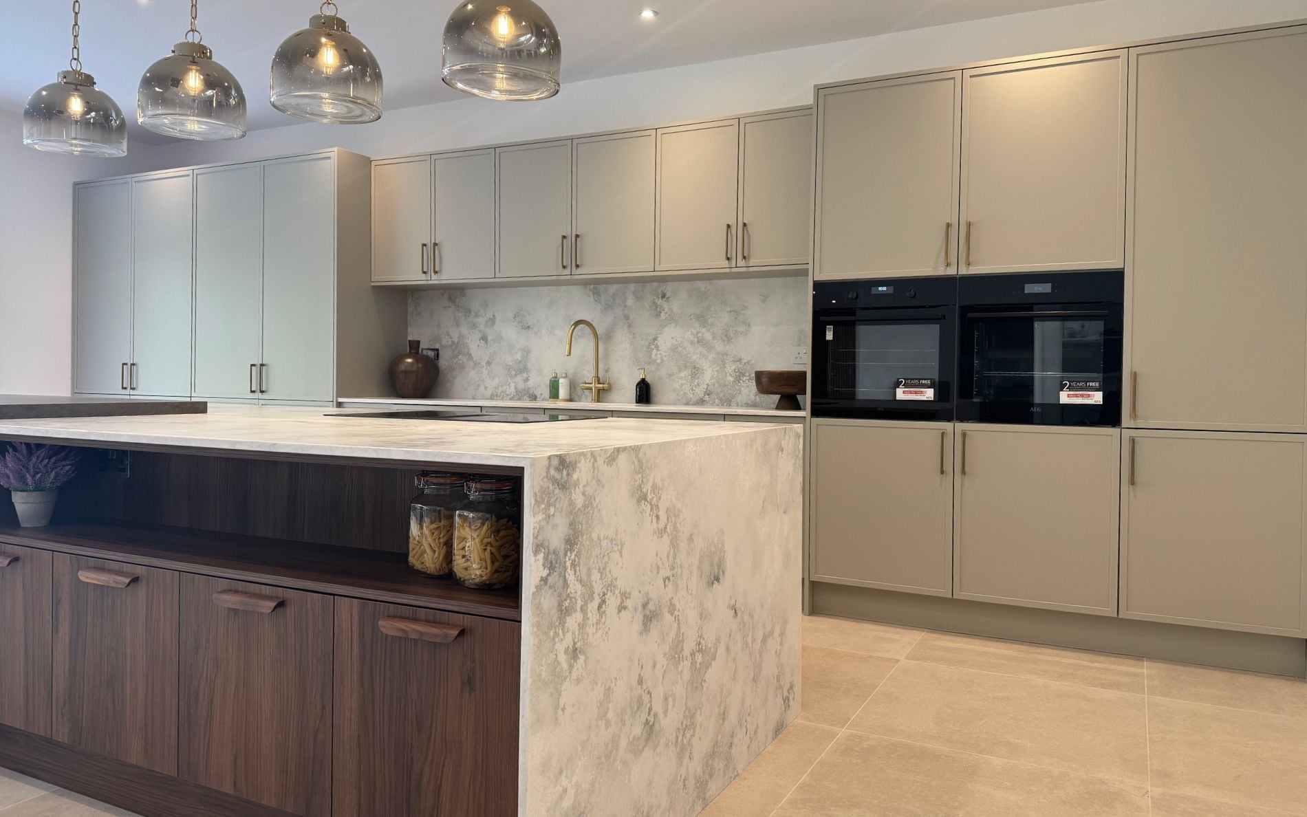 Aylesford Kitchen in Stone by Duo Interiors