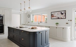 Belgravia Kitchen in Shell & Slate Blue by Kitchens By Design