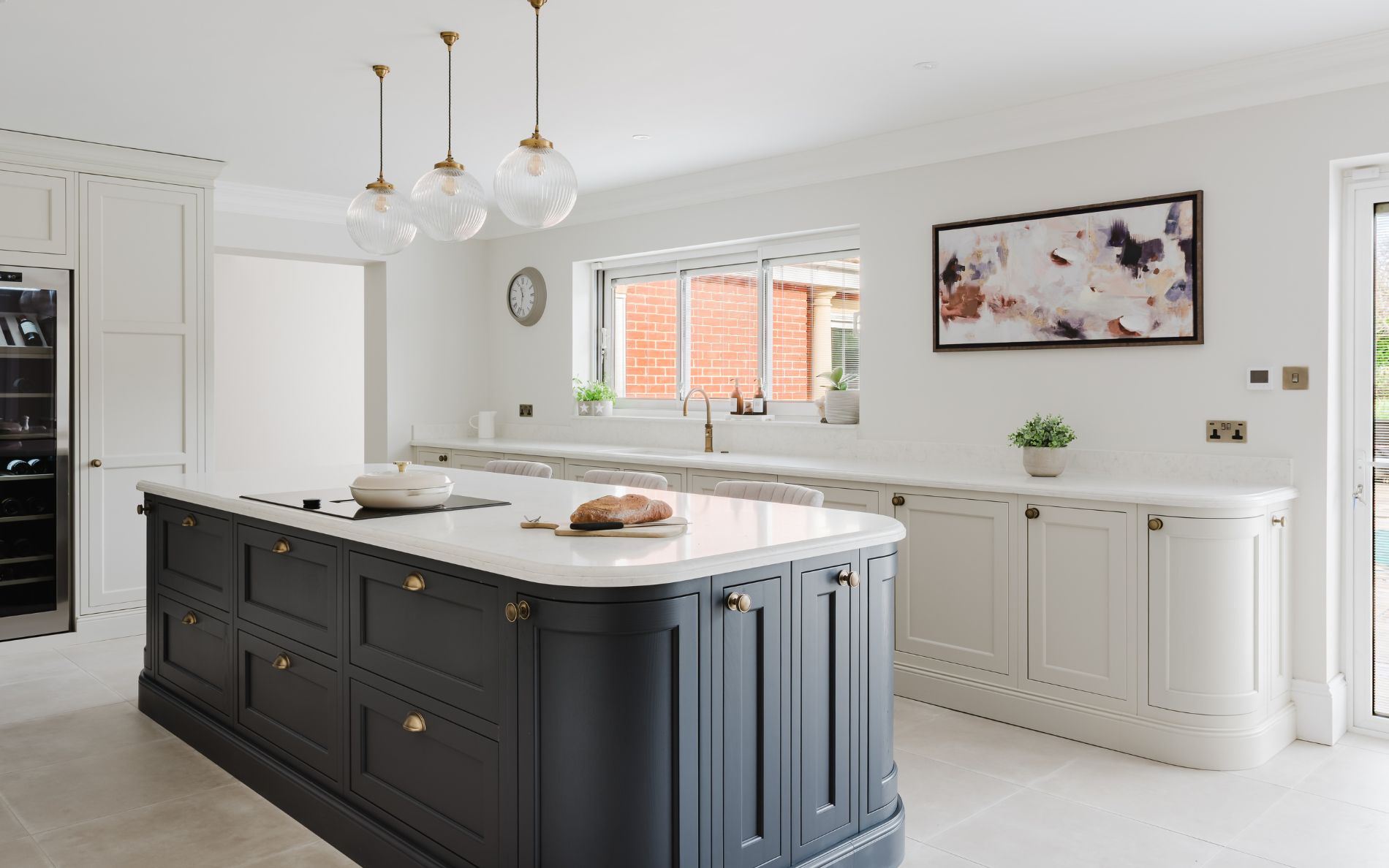 Belgravia Kitchen in Shell & Slate Blue by Kitchens By Design
