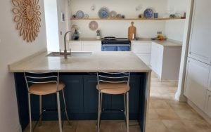 Harborne Kitchen in Shell & Slate Blue by Alexander Paul Kitchens