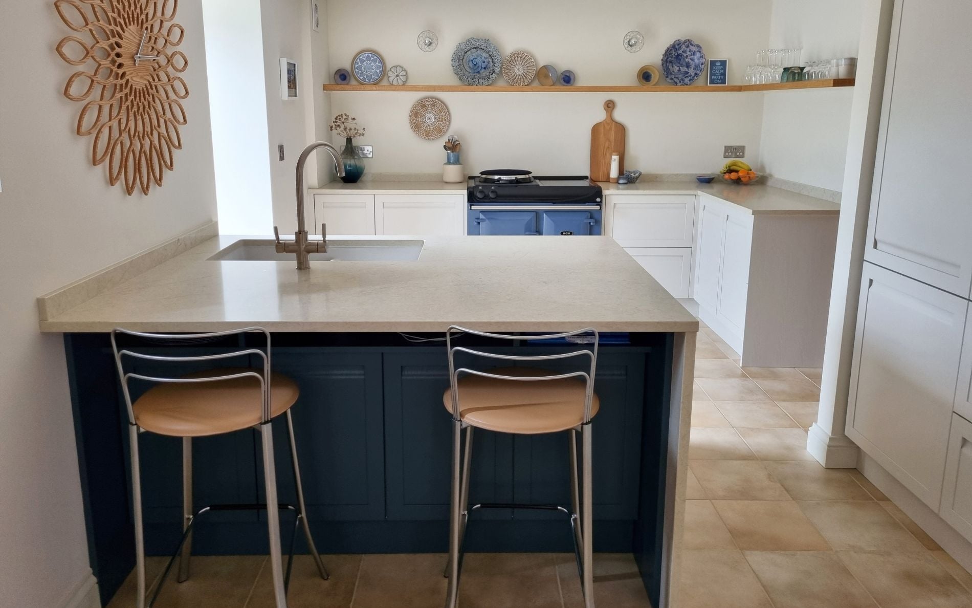 Harborne Kitchen in Shell & Slate Blue by Alexander Paul Kitchens