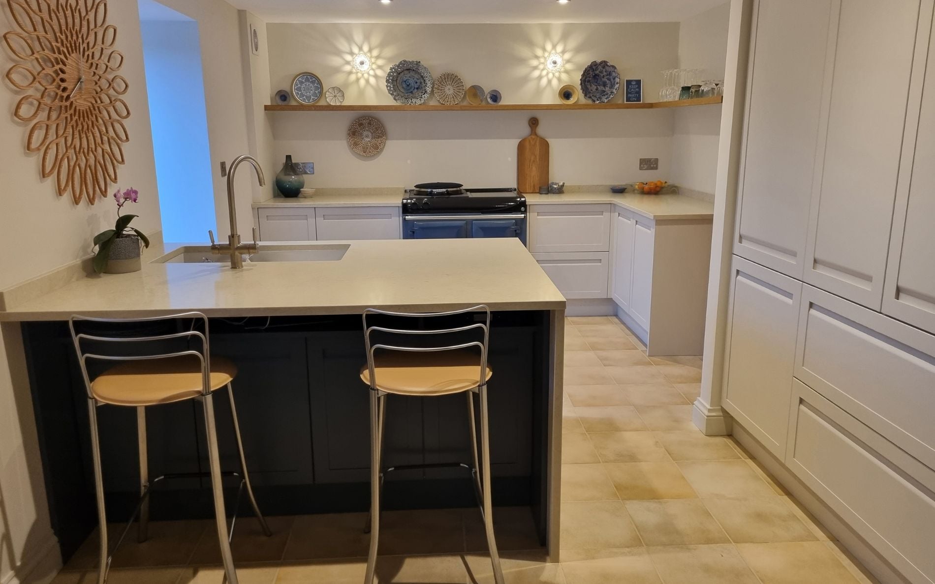 Harborne Kitchen in Shell & Slate Blue by Alexander Paul Kitchens