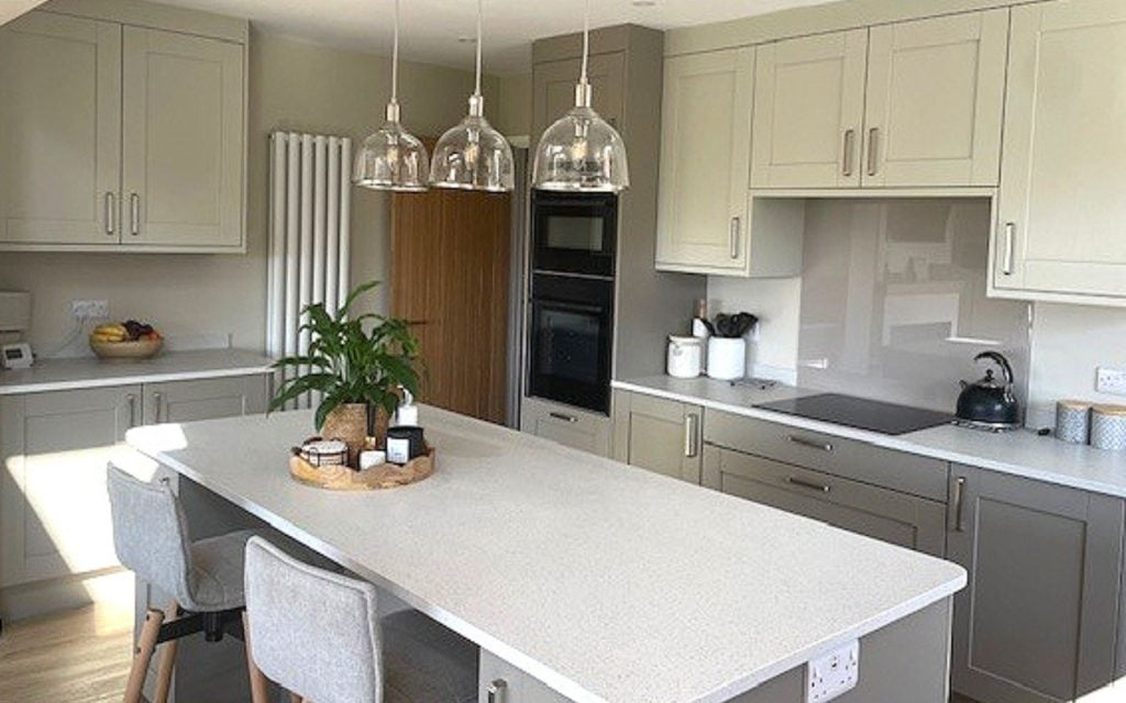 Madison Kitchen in Stone Grey & Mussel by Alexander Paul Kitchens