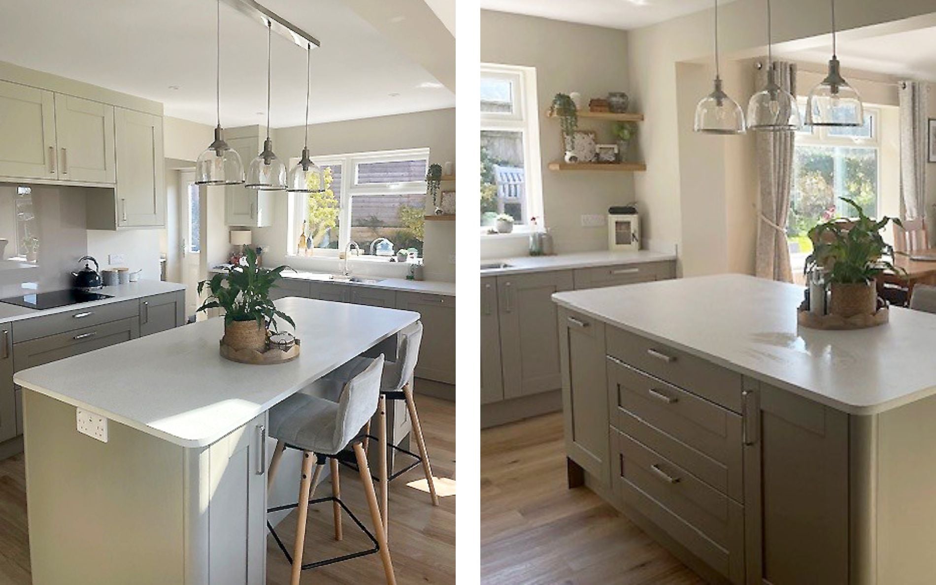 Madison Kitchen in Stone Grey & Mussel by Alexander Paul Kitchens