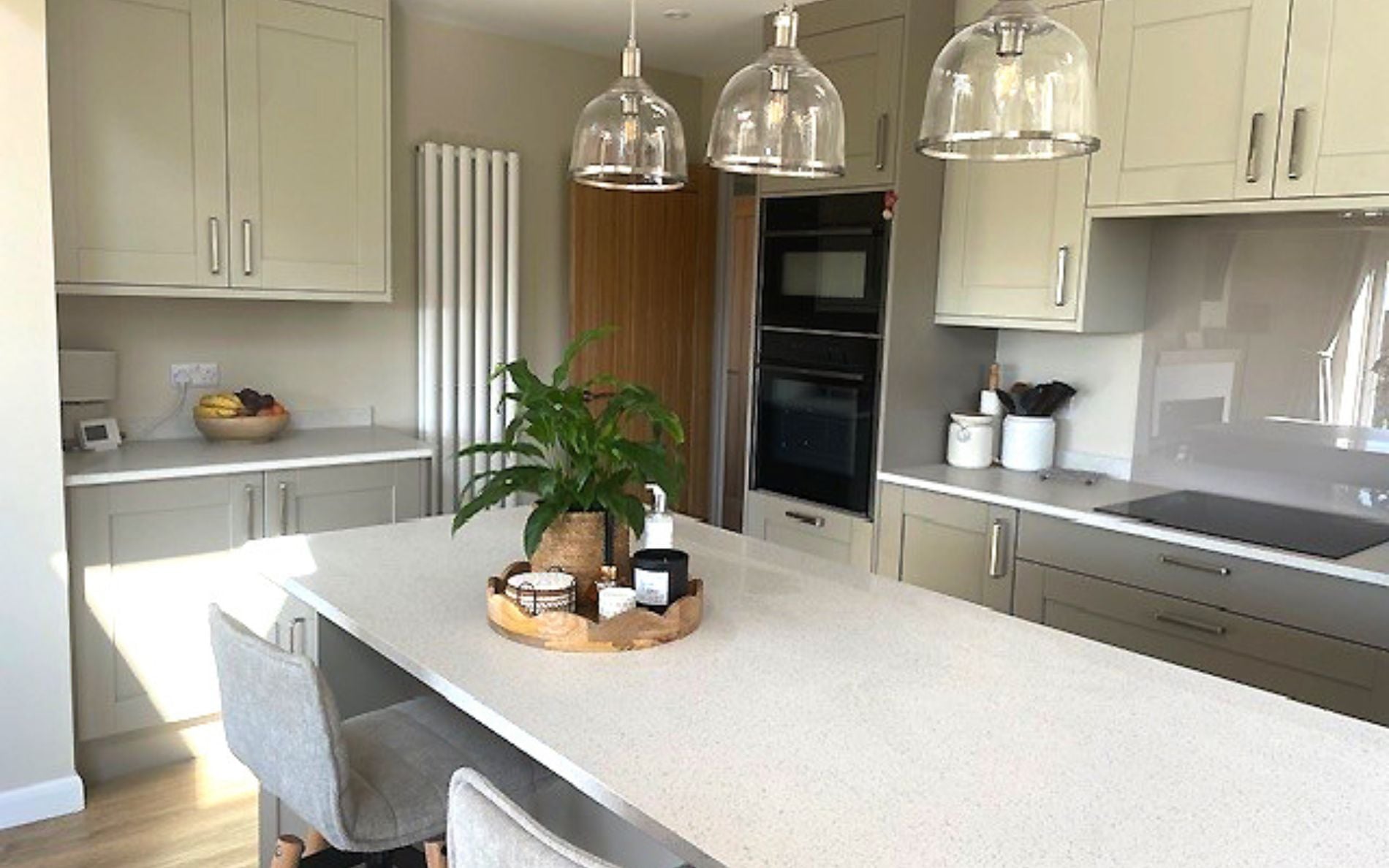 Madison Kitchen in Stone Grey & Mussel by Alexander Paul Kitchens