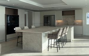 Strada Matte Kitchen in Shell by Cader Kitchens