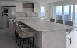 Strada Matte Kitchen in Shell by Cader Kitchens