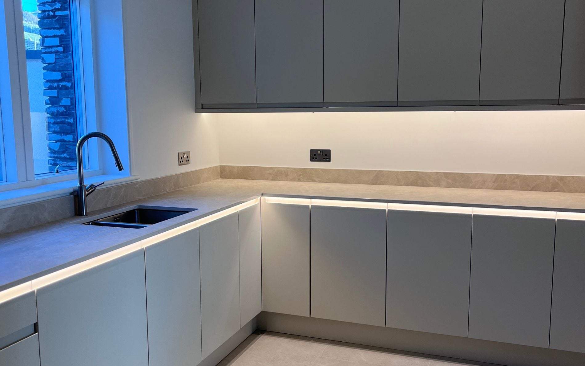 Strada Matte Kitchen in Shell by Cader Kitchens
