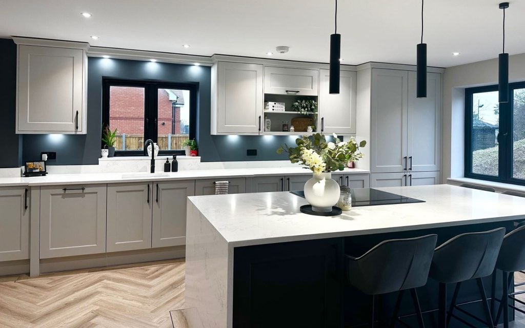Wakefield Kitchen in Light Grey & Graphite by Roma Interiors