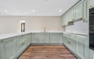 Wakefield Kitchen in Sage Green by Rever Kitchens