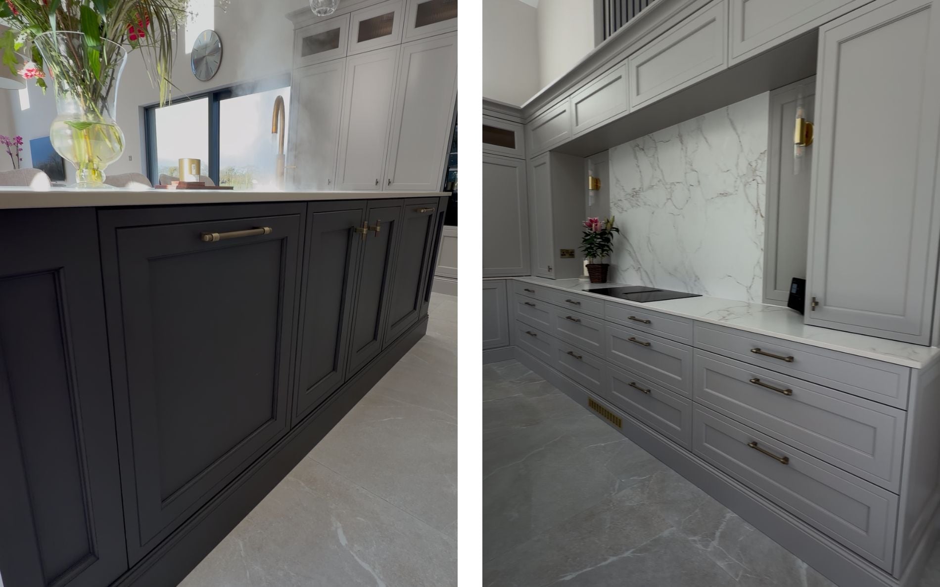 Winslow Kitchen in Taupe Grey & Slate Blue by CKB Design