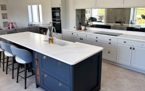 Aldana Kitchen in Light Grey & Slate Blue by Naughton Kitchens
