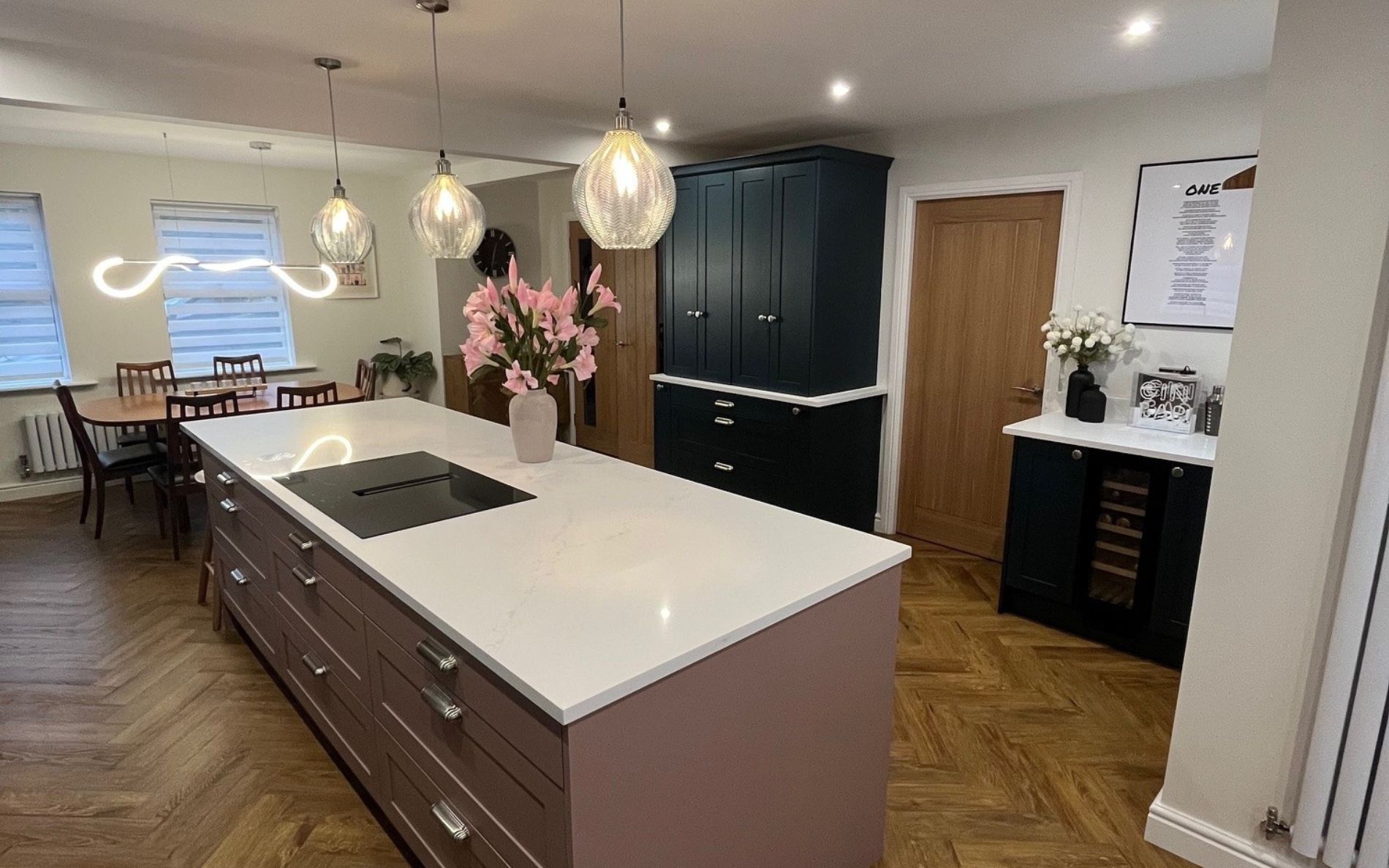 Aldana Kitchen in Vintage Pink & Marine by Inline Kitchens