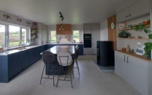 Aylesford Kitchen in Cashmere & Slate Blue by Designer Kitchens