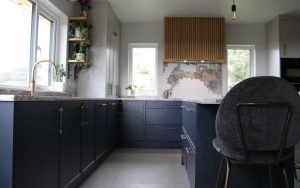 Aylesford Kitchen in Cashmere & Slate Blue by Designer Kitchens