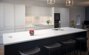 Harborne Kitchen in Light Grey & Slate Blue by DWK