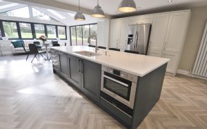 Kensington Kitchen in Mussel & Heritage Green by Family Kitchens