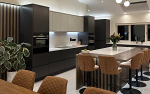 Strada Matte Kitchen in Graphite & Light Grey by LA Kitchens
