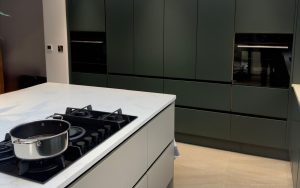 Versa Kitchen in Deep Forest & Stone by Kilwee Kitchens