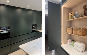 Versa Kitchen in Deep Forest & Stone by Kilwee Kitchens