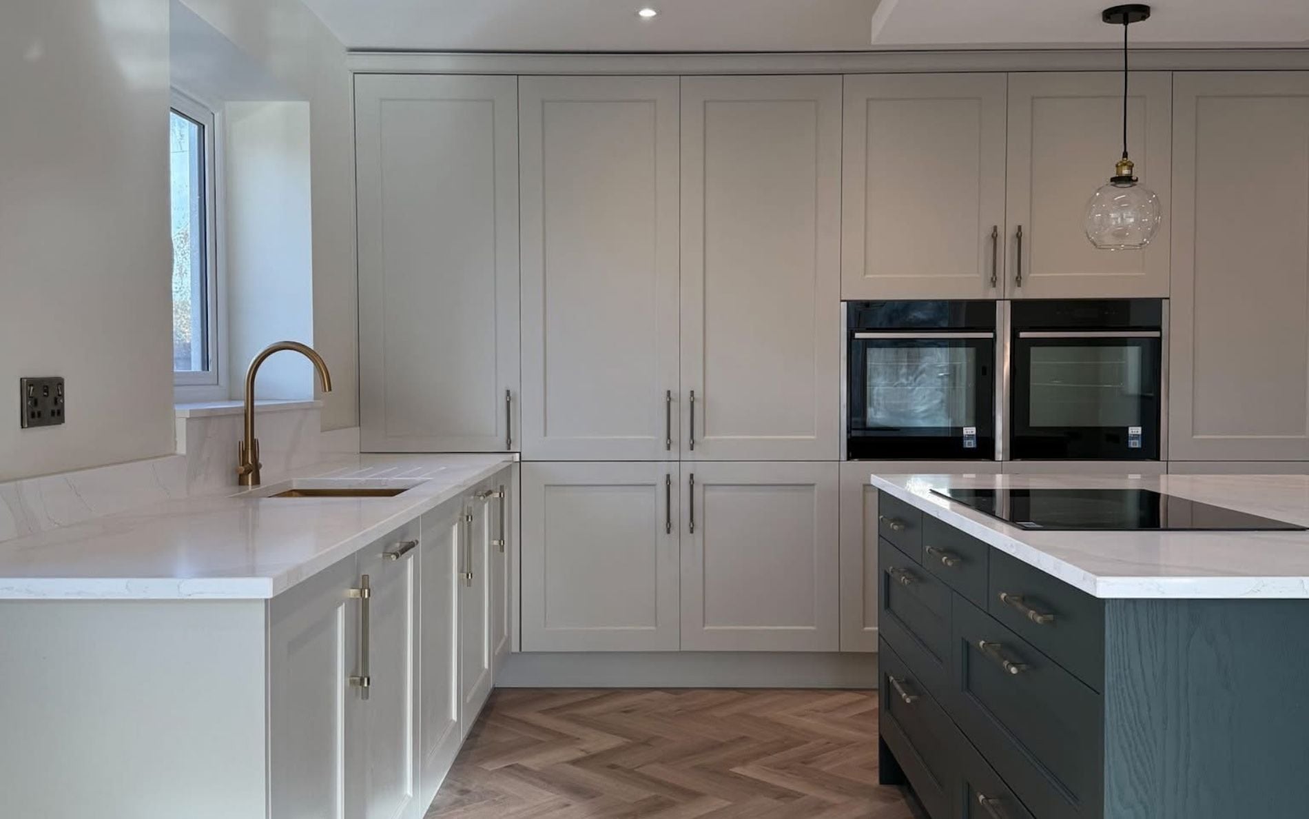 Wakefield Kitchen in Taupe Grey & Deep Forest by Everfine Kitchens
