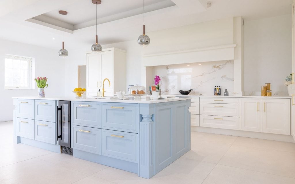 Winslow Kitchen in Pantry Blue & Colour Matched by Platinum Kitchens