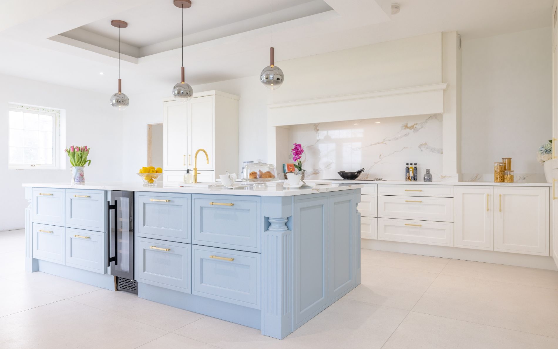 Winslow Kitchen in Pantry Blue & Colour Matched by Platinum Kitchens
