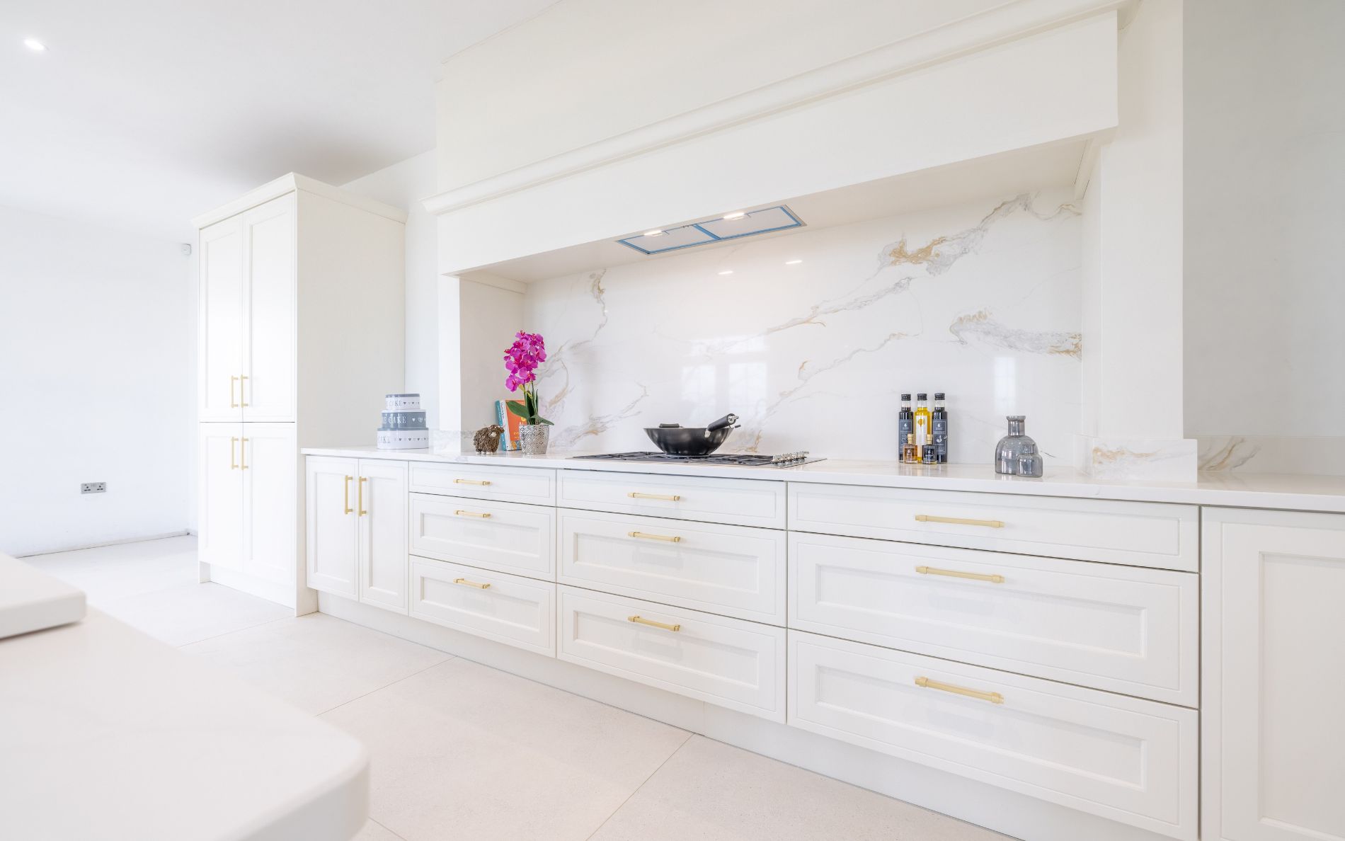 Winslow Kitchen in Pantry Blue & Colour Matched by Platinum Kitchens