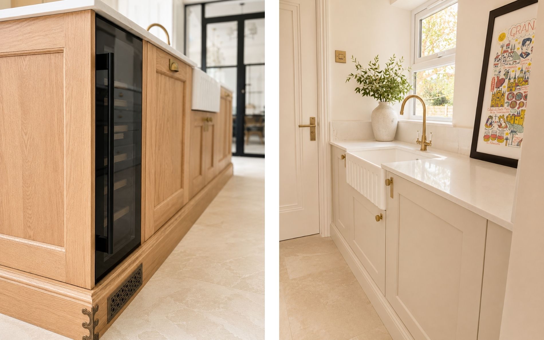 Wakefield Kitchen in Shell & Light Oak by Mill Town Kitchens
