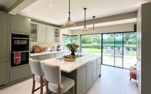 Harborne Kitchen in Cardamom & Stone by Roma Interiors