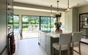 Harborne Kitchen in Cardamom & Stone by Roma Interiors