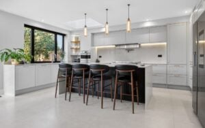 Aldana Kitchen in Light Grey & Graphite by Portfolio Kitchens
