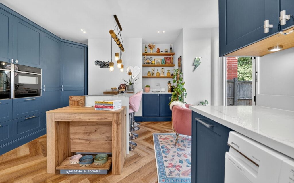 Aldana Kitchen in Parisian Blue by Portfolio Kitchens