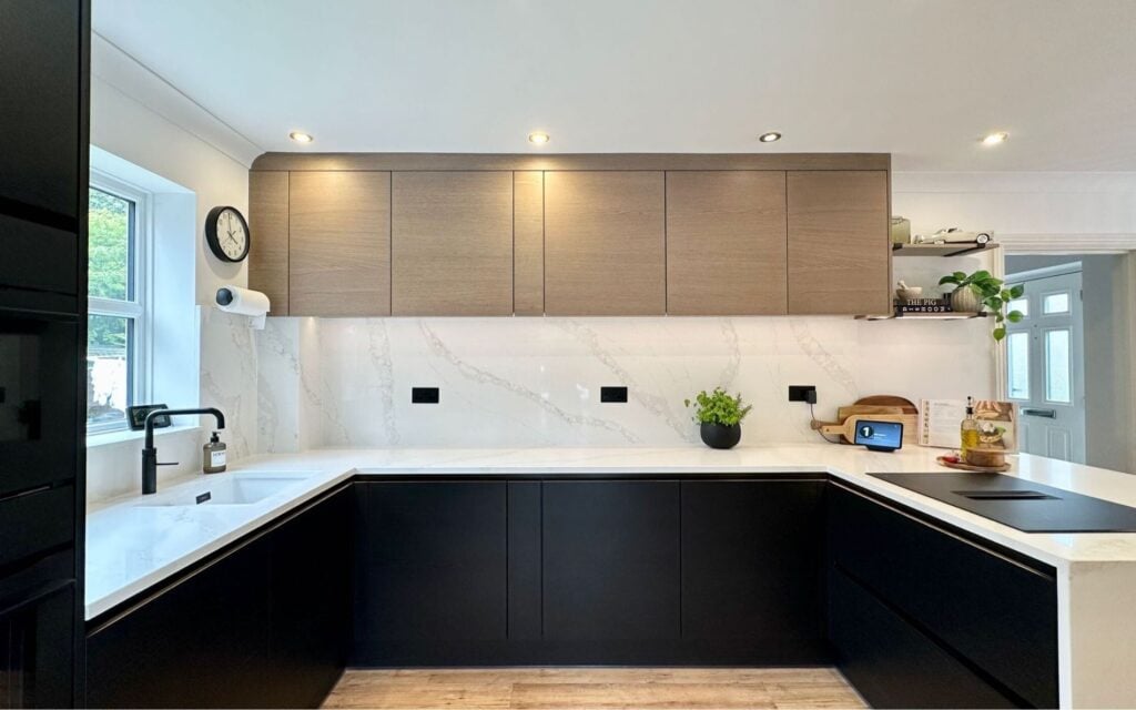 Tavola Kitchen in Taupe Grey, Cannon black & Weathered Silver by Roma Interiors
